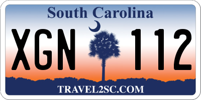 SC license plate XGN112