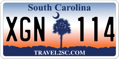 SC license plate XGN114