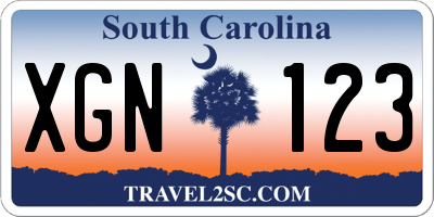 SC license plate XGN123