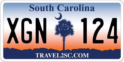 SC license plate XGN124