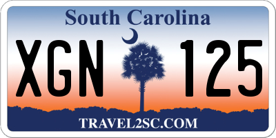 SC license plate XGN125