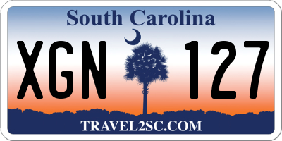 SC license plate XGN127