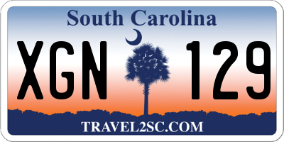 SC license plate XGN129