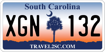 SC license plate XGN132