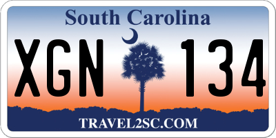 SC license plate XGN134