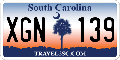 SC license plate XGN139