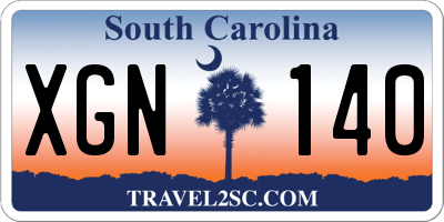 SC license plate XGN140