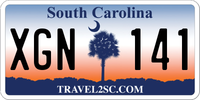 SC license plate XGN141