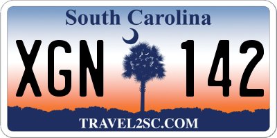 SC license plate XGN142