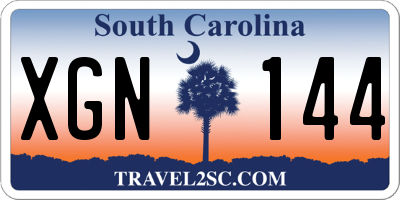 SC license plate XGN144