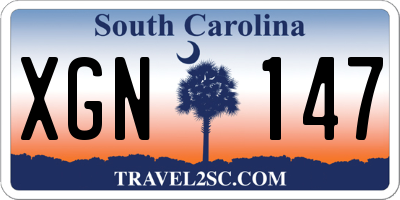 SC license plate XGN147