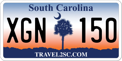 SC license plate XGN150