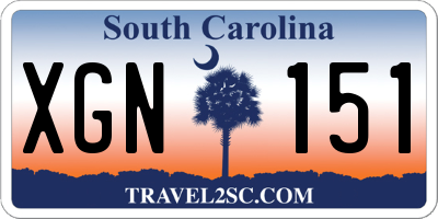 SC license plate XGN151