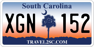 SC license plate XGN152