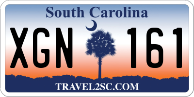 SC license plate XGN161