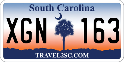 SC license plate XGN163