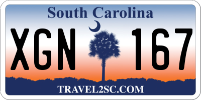 SC license plate XGN167
