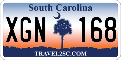 SC license plate XGN168