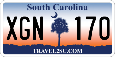 SC license plate XGN170