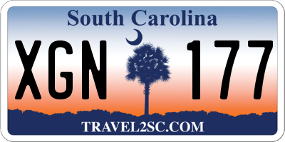 SC license plate XGN177