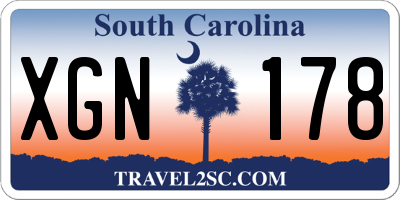SC license plate XGN178