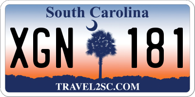 SC license plate XGN181