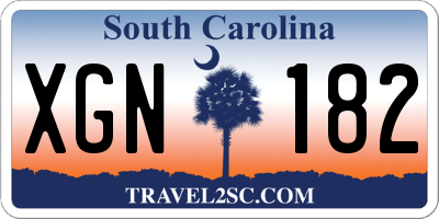 SC license plate XGN182