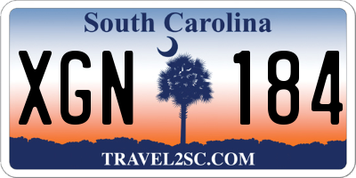 SC license plate XGN184