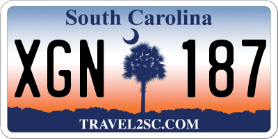 SC license plate XGN187