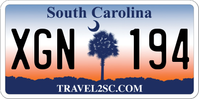 SC license plate XGN194