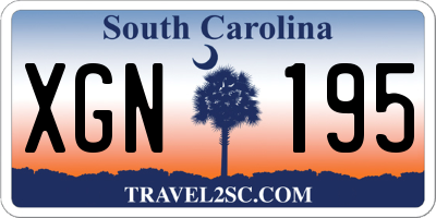 SC license plate XGN195