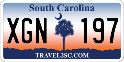 SC license plate XGN197