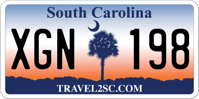 SC license plate XGN198