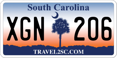 SC license plate XGN206