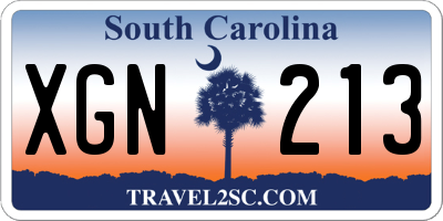 SC license plate XGN213