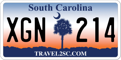 SC license plate XGN214