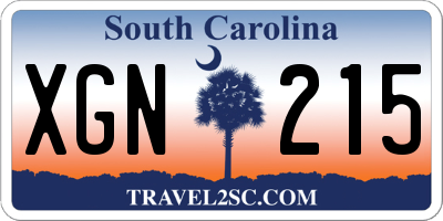 SC license plate XGN215