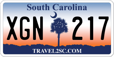 SC license plate XGN217