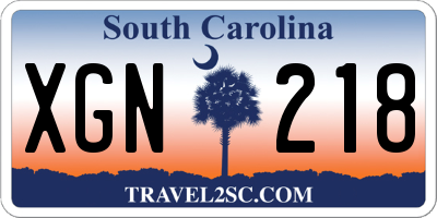 SC license plate XGN218