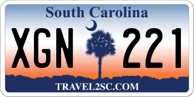 SC license plate XGN221