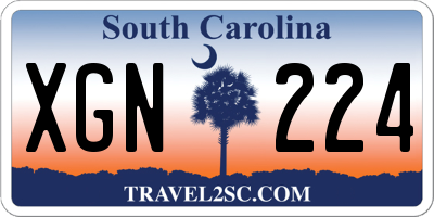 SC license plate XGN224