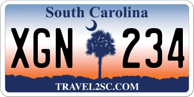 SC license plate XGN234