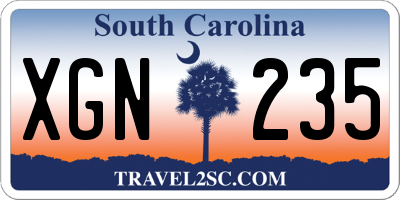 SC license plate XGN235