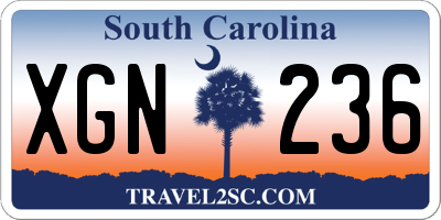 SC license plate XGN236