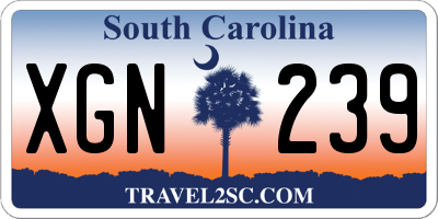 SC license plate XGN239