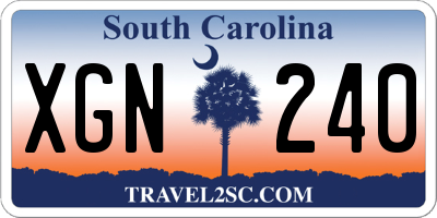 SC license plate XGN240
