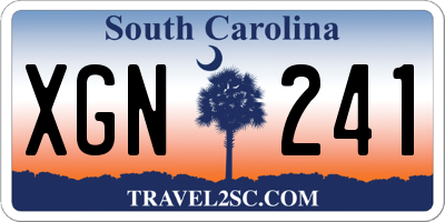 SC license plate XGN241