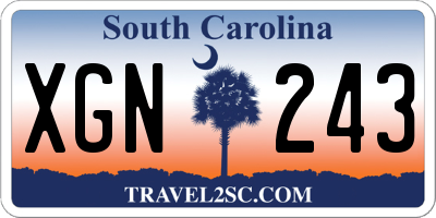 SC license plate XGN243