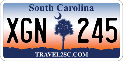 SC license plate XGN245