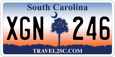 SC license plate XGN246